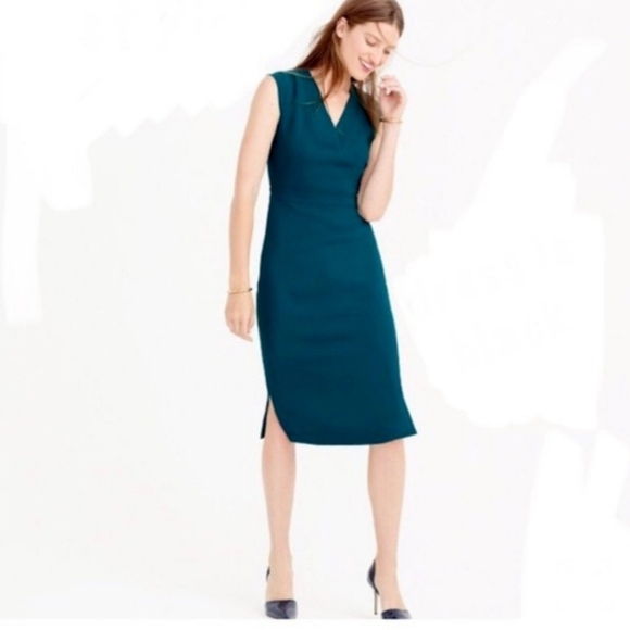 J. Crew Dresses & Skirts - J. Crew Black Sheath Midi Dress V-Neck Sleeveless